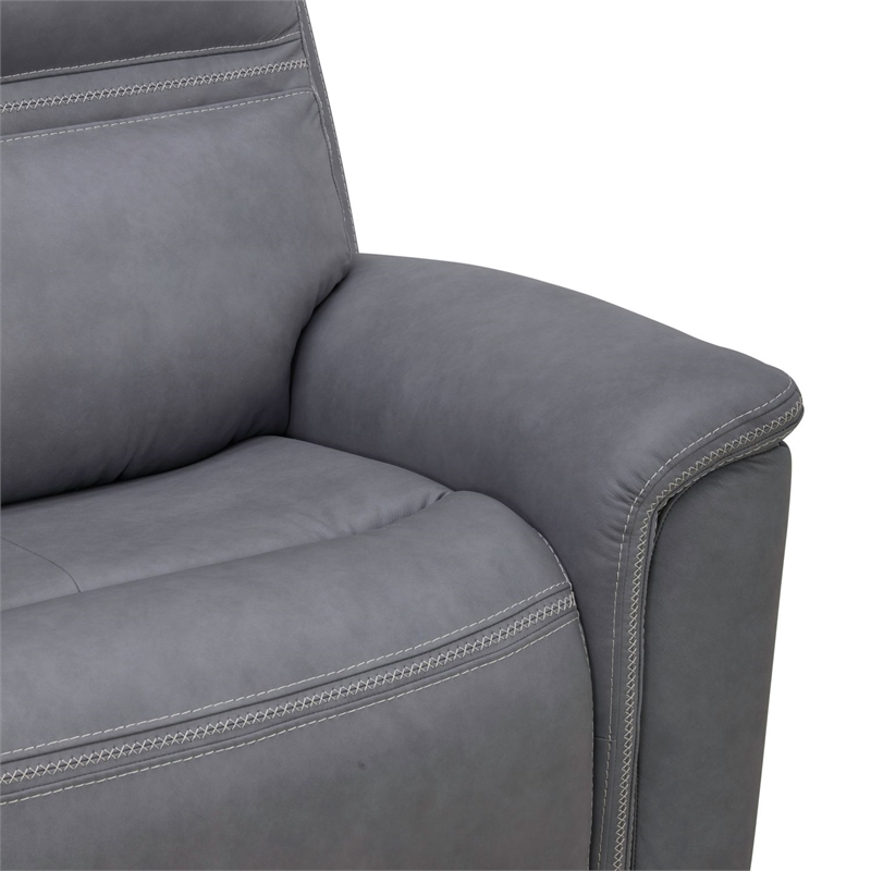 Liberty Furniture Cooper 6 Pc. Power Reclining Sectional Sofa Blue Gray Leather
