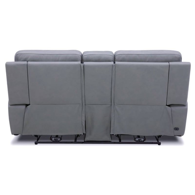 Liberty Furniture Cooper Sofa & Recliner Power Reclining Set - Blue Gray Leather