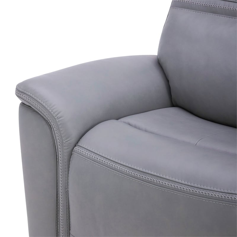 Liberty Furniture Cooper Sofa & Recliner Power Reclining Set - Blue Gray Leather