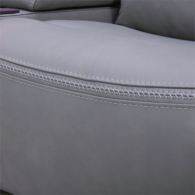 Liberty Furniture Cooper Sofa & Recliner Power Reclining Set - Blue Gray Leather