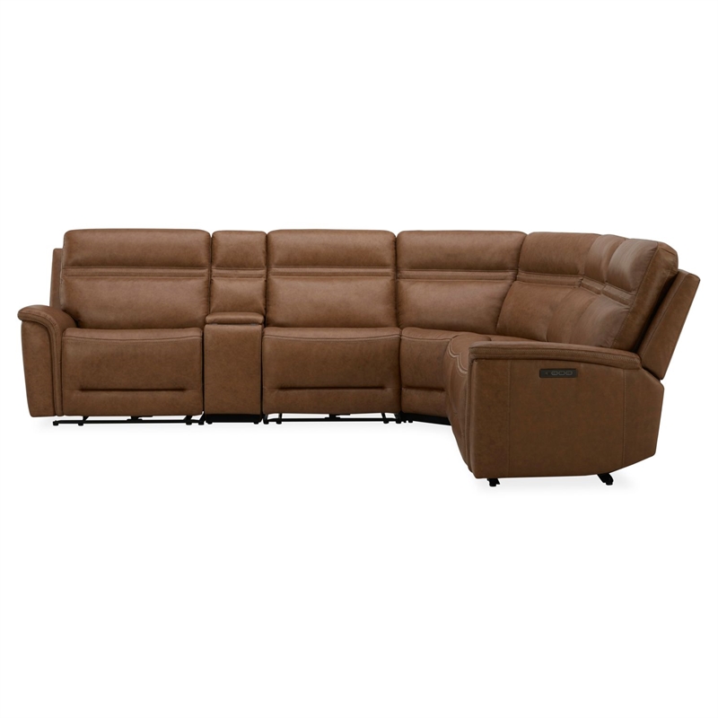 Liberty Furniture Cooper 6 Piece Power Reclining Sectional Sofa - Brown Leather