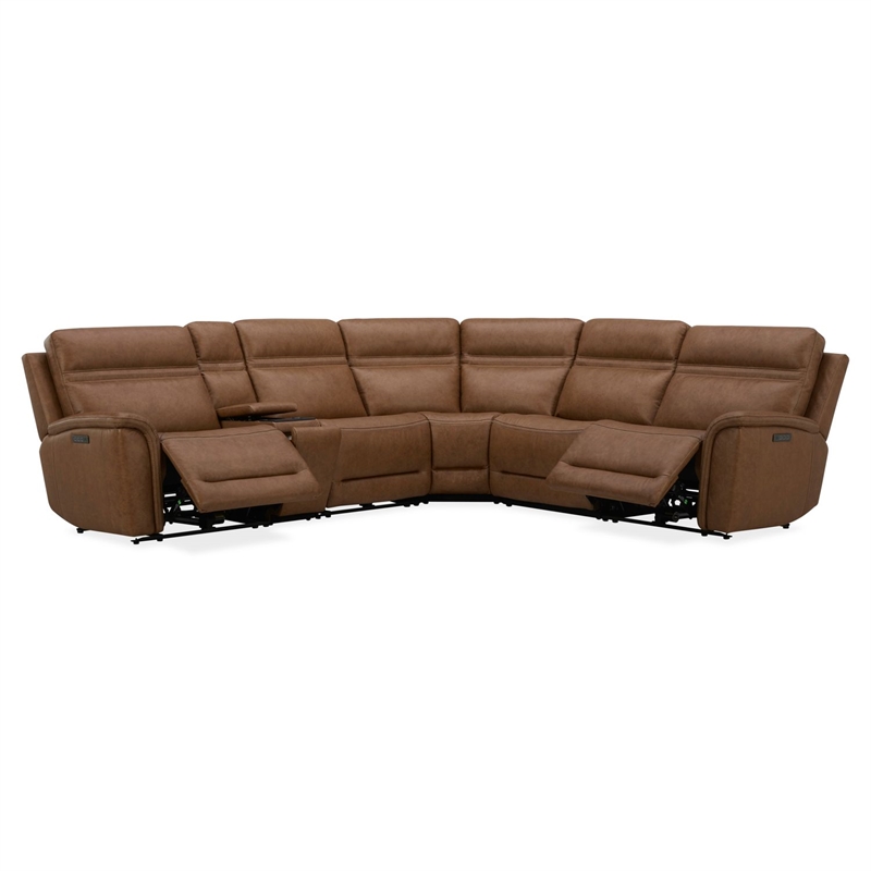 Liberty Furniture Cooper 6 Piece Power Reclining Sectional Sofa - Brown Leather
