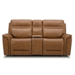 Liberty Furniture Cooper Sofa & Loveseat Power Reclining Set Camel Brown Leather