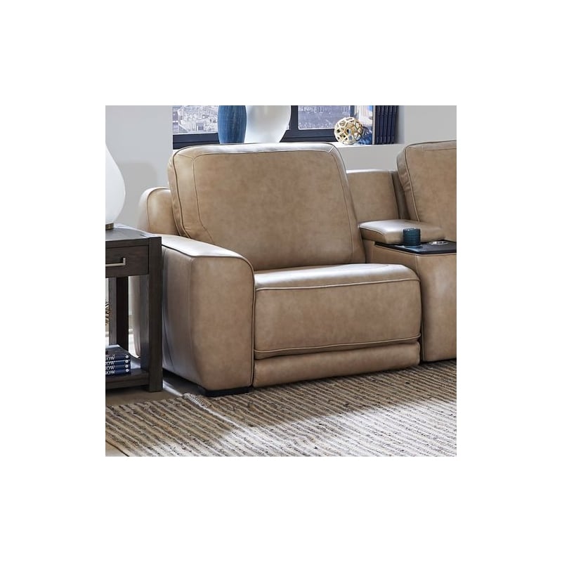 Liberty Furniture Blake Sofa Loveseat & Recliner Set - Oatmeal Brown Leather