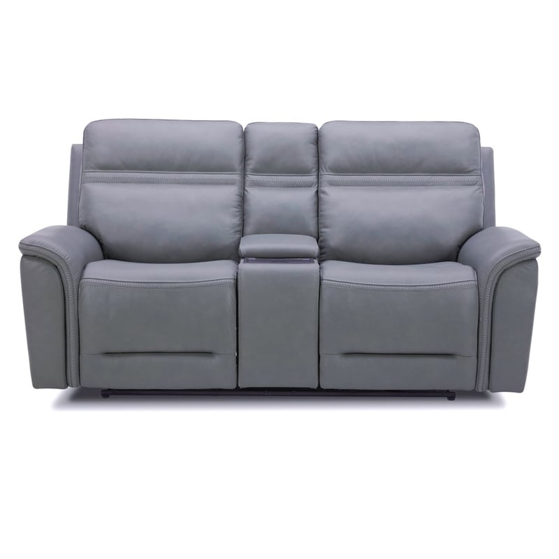 Liberty Furniture Cooper Sofa Loveseat & Recliner Power Set - Blue Gray Leather