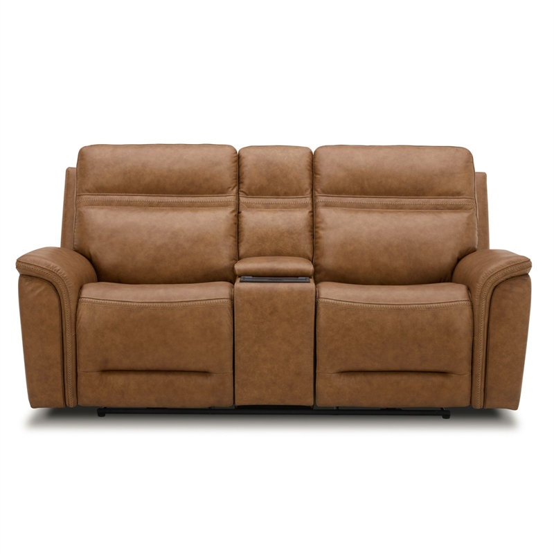 Cooper Sofa Loveseat & Recliner Power Reclining Set - Camel Brown Leather