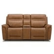 Cooper Sofa Loveseat & Recliner Power Reclining Set - Camel Brown Leather