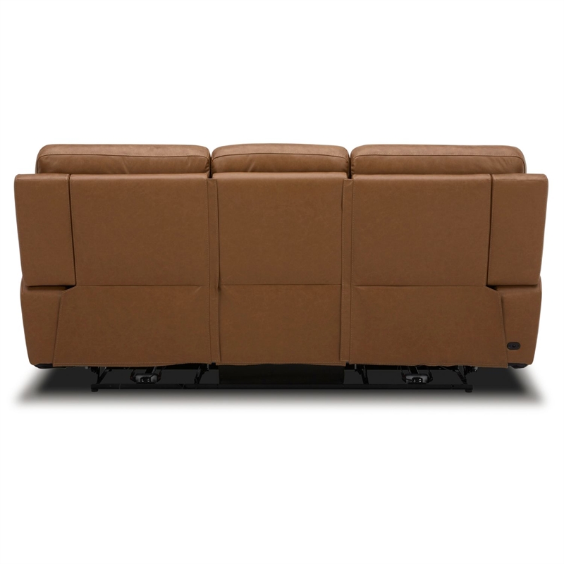 Cooper Sofa Loveseat & Recliner Power Reclining Set - Camel Brown Leather