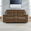 Liberty Furniture Collins Power Recline Loveseat with Console - Brown