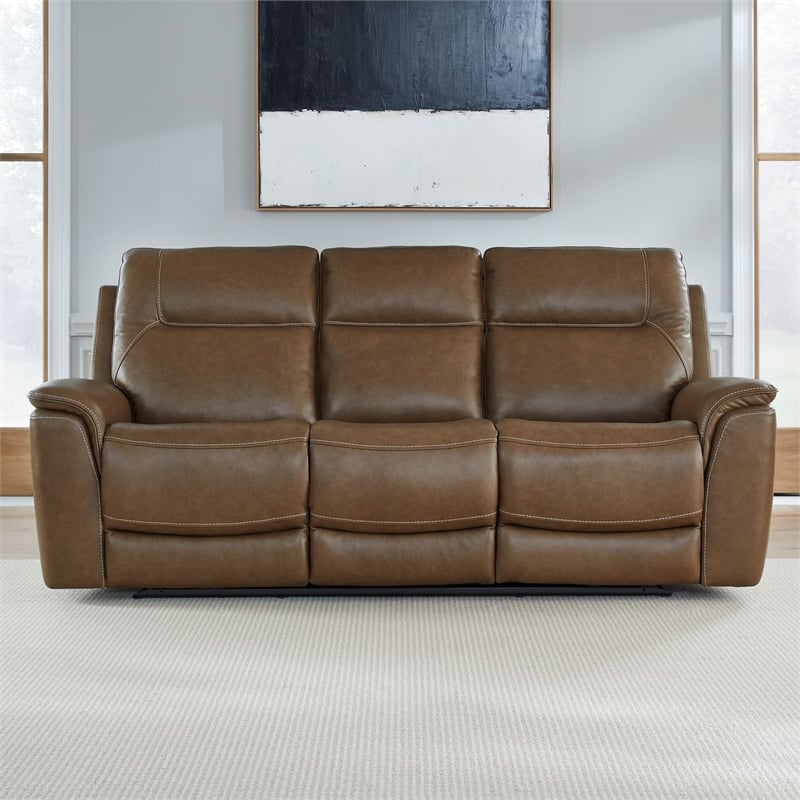Liberty Furniture Collins Power Recline Sofa - Brown