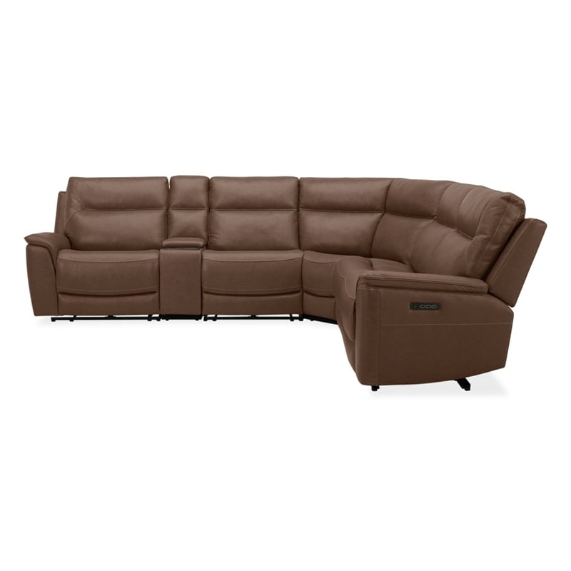 Liberty Furniture Collins Power Recline 6 Piece Sectional Sofa - Brown