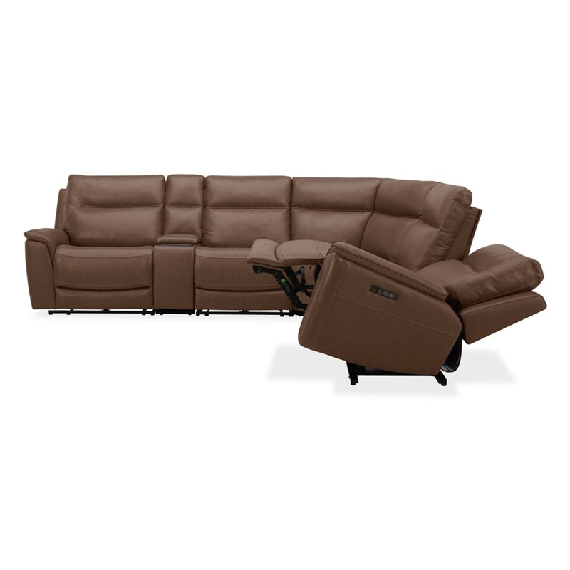 Liberty Furniture Collins Power Recline 6 Piece Sectional Sofa - Brown