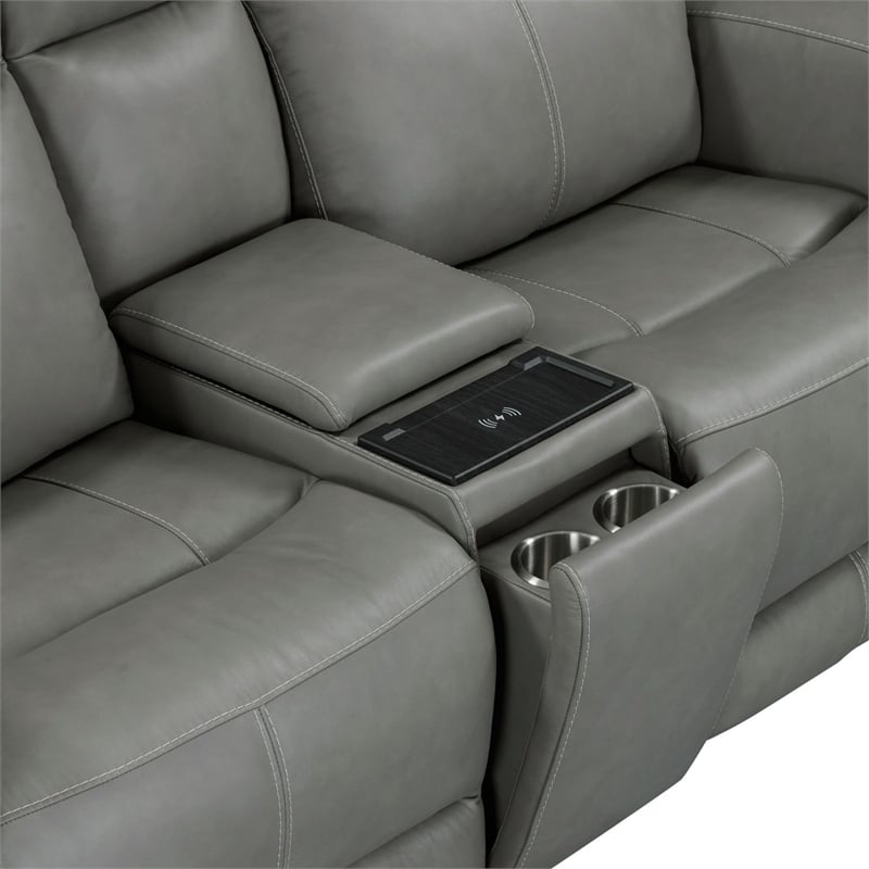 Liberty Furniture Camden Power Recline Loveseat with Console - Gray