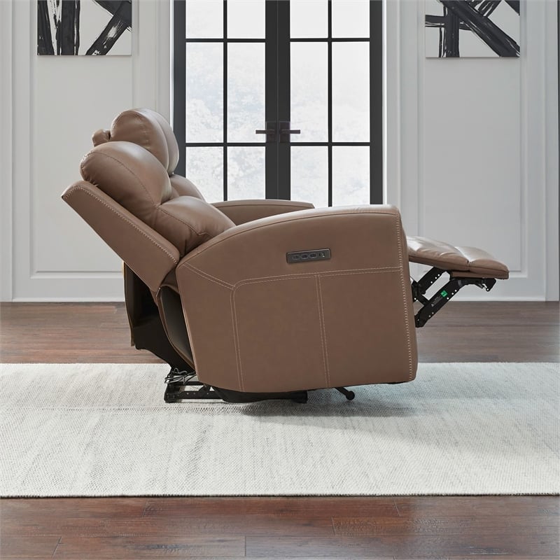 Liberty Furniture Camden Power Recline Loveseat with Console - Brown