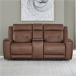 Liberty Furniture Beckham Power Recline Loveseat with Console - Brown