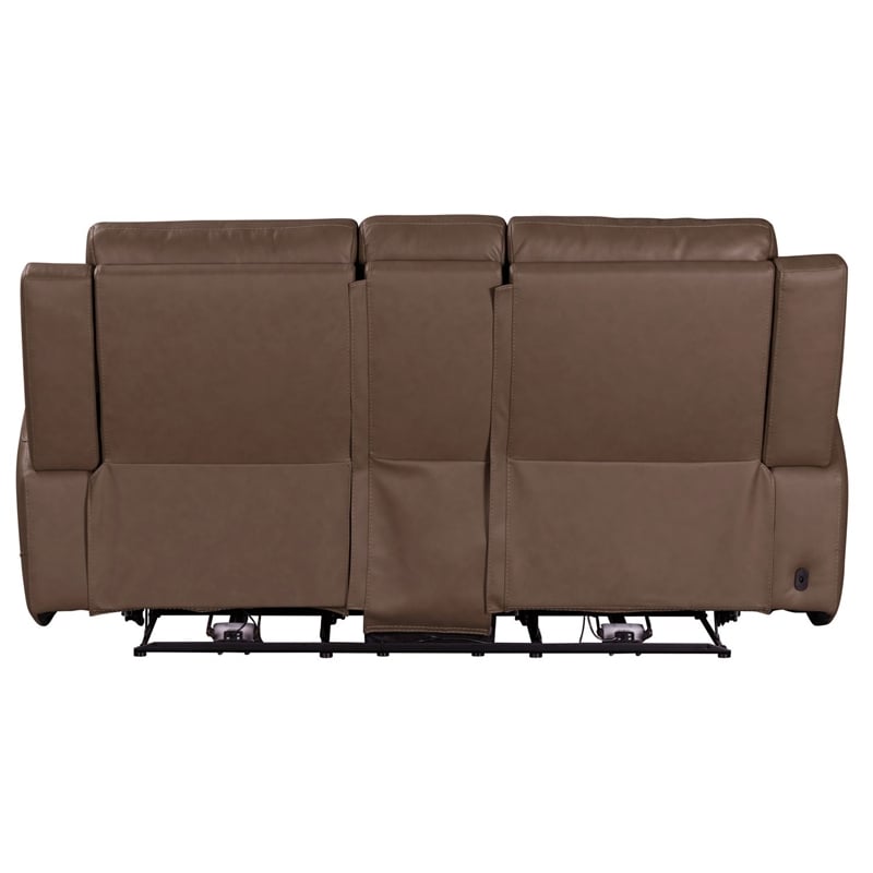 Liberty Furniture Beckham Power Recline Loveseat with Console - Brown