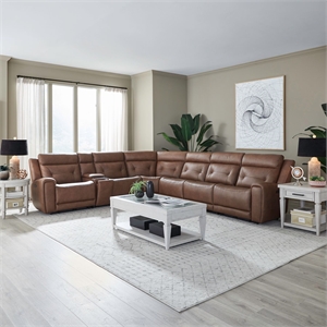Liberty Furniture Beckham Power Recline 7 Piece Sectional Sofa - Brown
