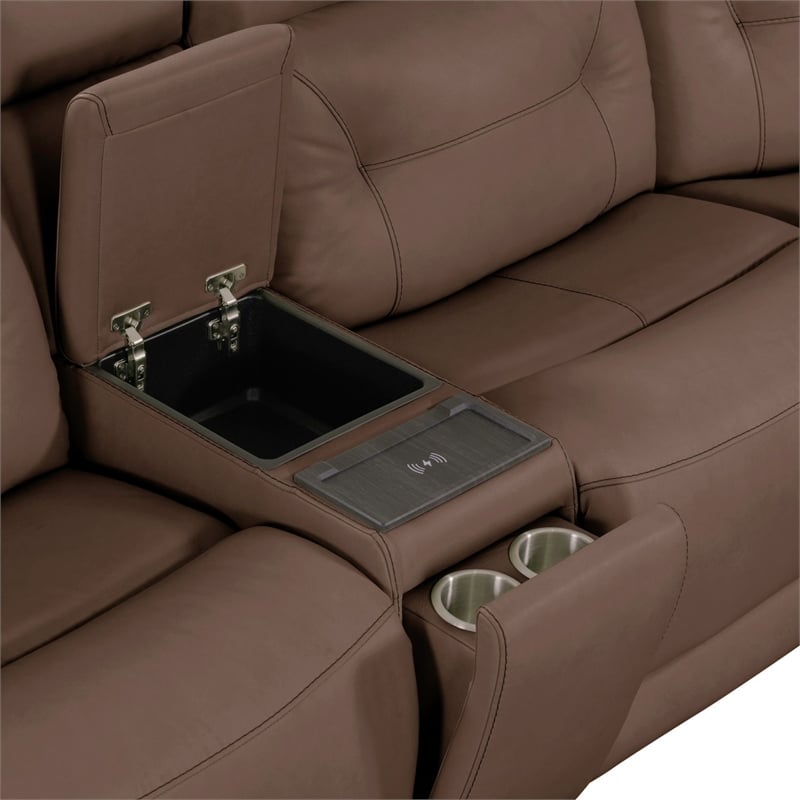 Liberty Furniture Beckham Power Recline 7 Piece Sectional Sofa - Brown