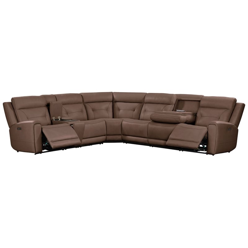 Liberty Furniture Beckham Power Recline 7 Piece Sectional Sofa - Brown