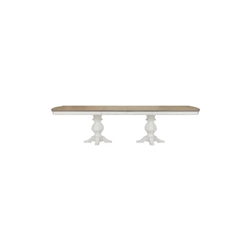 Liberty Furniture Magnolia Manor Dining Room Double Pedestal Table - White Oak Wood
