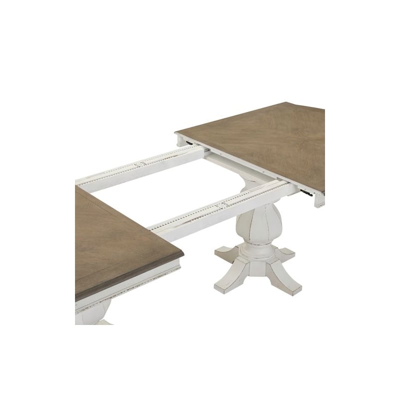 Liberty Furniture Magnolia Manor Dining Room Double Pedestal Table - White Oak Wood