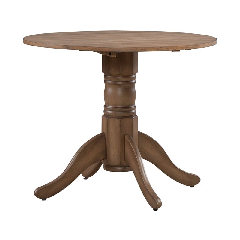 Liberty Furniture Brook Bay Dining Drop Leaf Table - Sandstone Brown Wood