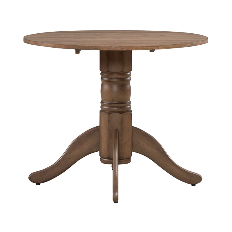 Liberty Furniture Brook Bay Dining Drop Leaf Table - Sandstone Brown Wood