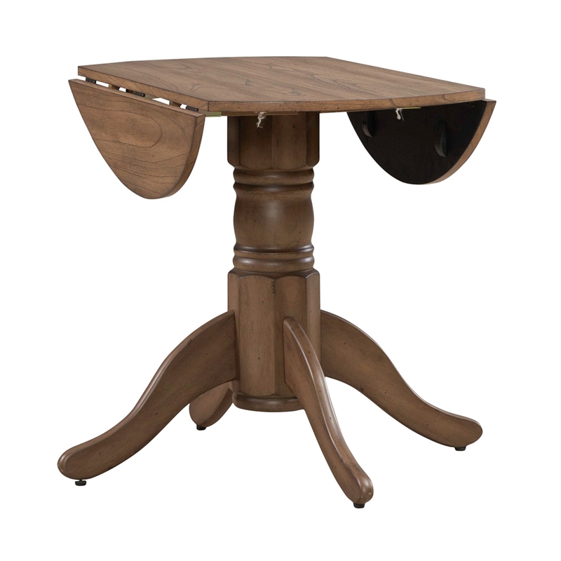 Liberty Furniture Brook Bay Dining Drop Leaf Table - Sandstone Brown Wood
