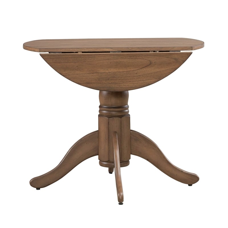 Liberty Furniture Brook Bay Dining Drop Leaf Table - Sandstone Brown Wood