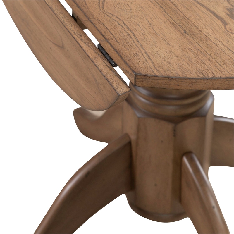Liberty Furniture Brook Bay Dining Drop Leaf Table - Sandstone Brown Wood