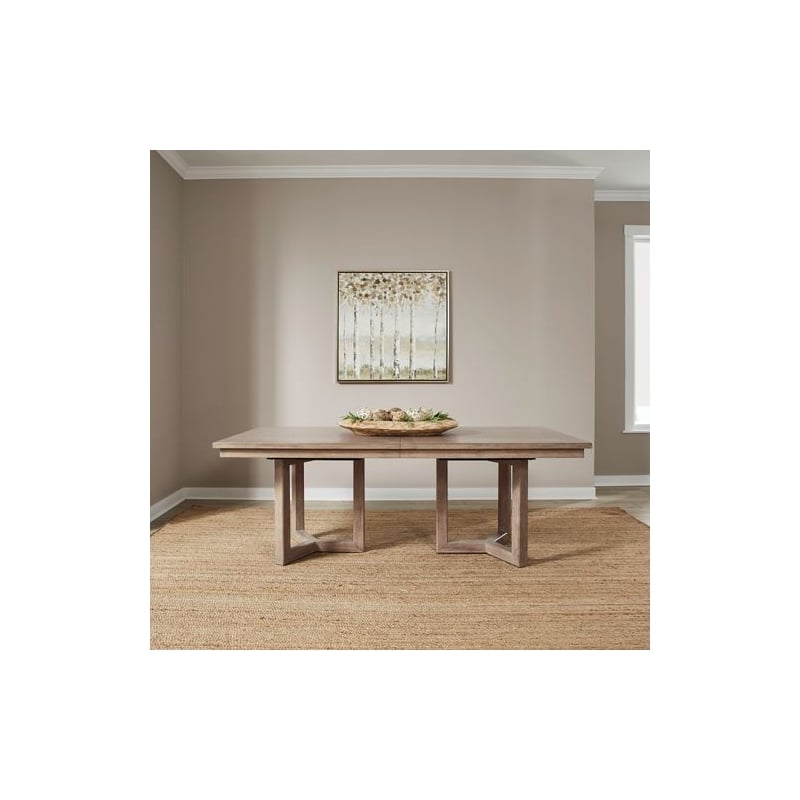 Liberty Furniture Proximity Place Dining Room Double Pedestal Table - Brown Birch Wood