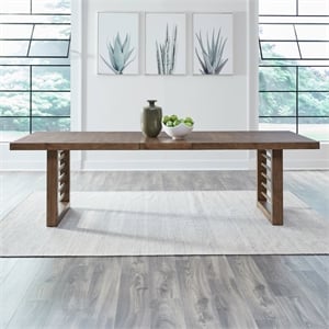 Liberty Furniture Shaker Lakes Dining Room Double Pedestal Table - Brown Maple Wood