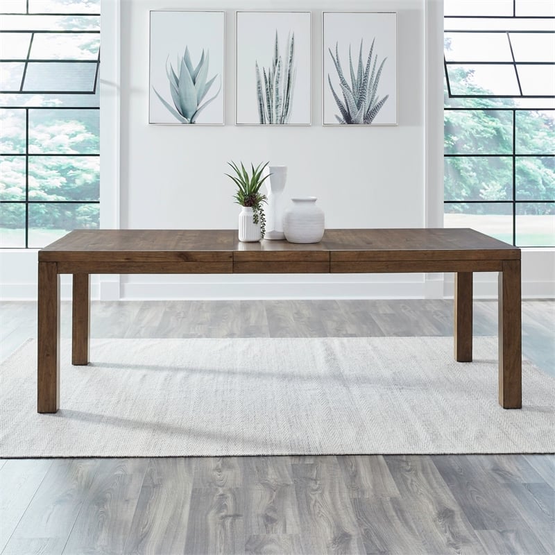 Liberty Furniture Shaker Lakes Dining Room Rectangular Leg Table - Brown Maple Wood