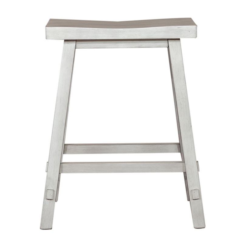 Liberty Furniture Creations Kitchen 24 Inch Sawhorse Counter Stool - White Wood