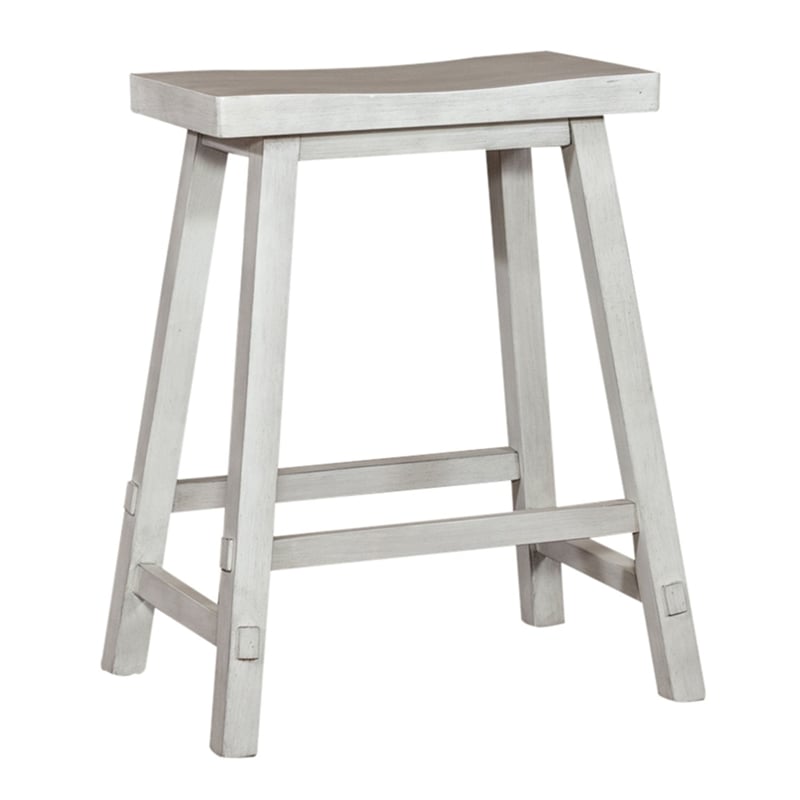 Liberty Furniture Creations Kitchen 24 Inch Sawhorse Counter Stool - White Wood