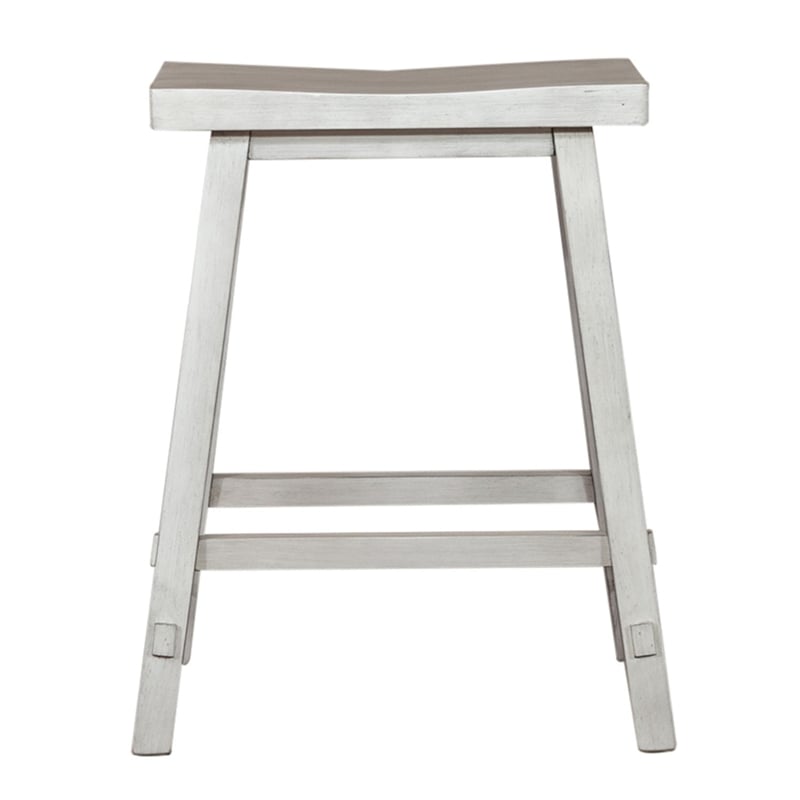 Liberty Furniture Creations Kitchen 24 Inch Sawhorse Counter Stool - White Wood