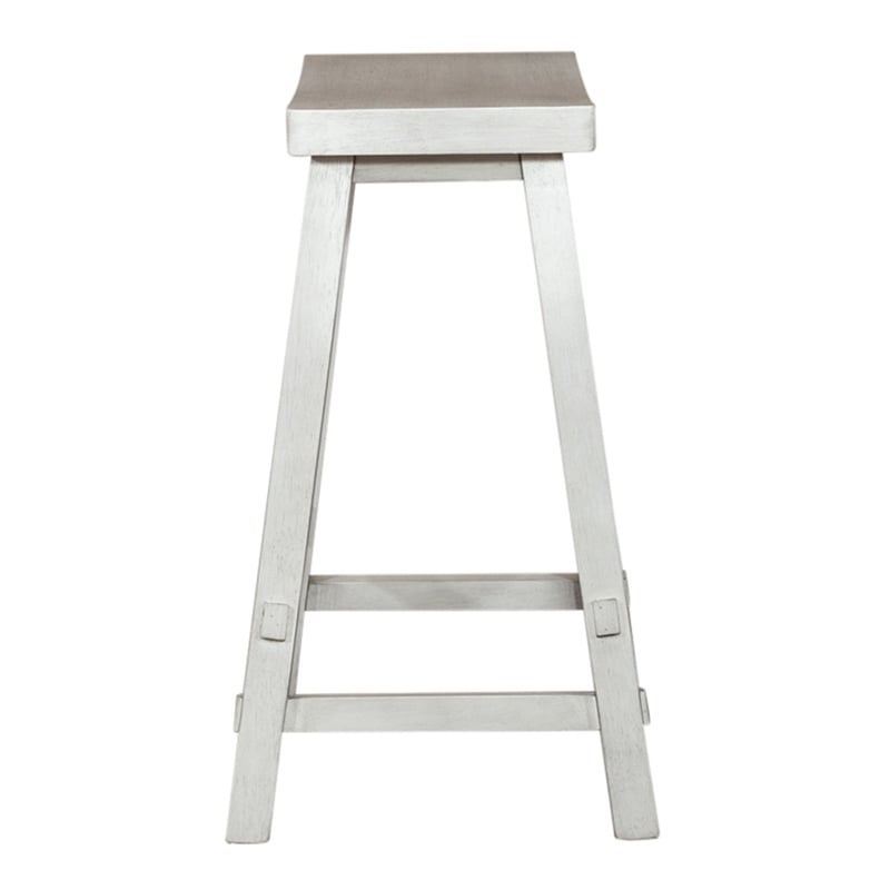 Liberty Furniture Creations Kitchen 24 Inch Sawhorse Counter Stool - White Wood