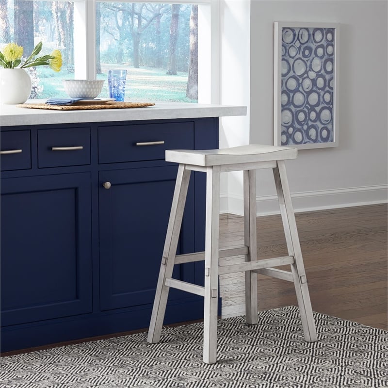 Liberty Furniture Creations Kitchen 30 Inch Sawhorse Stool- White Wood