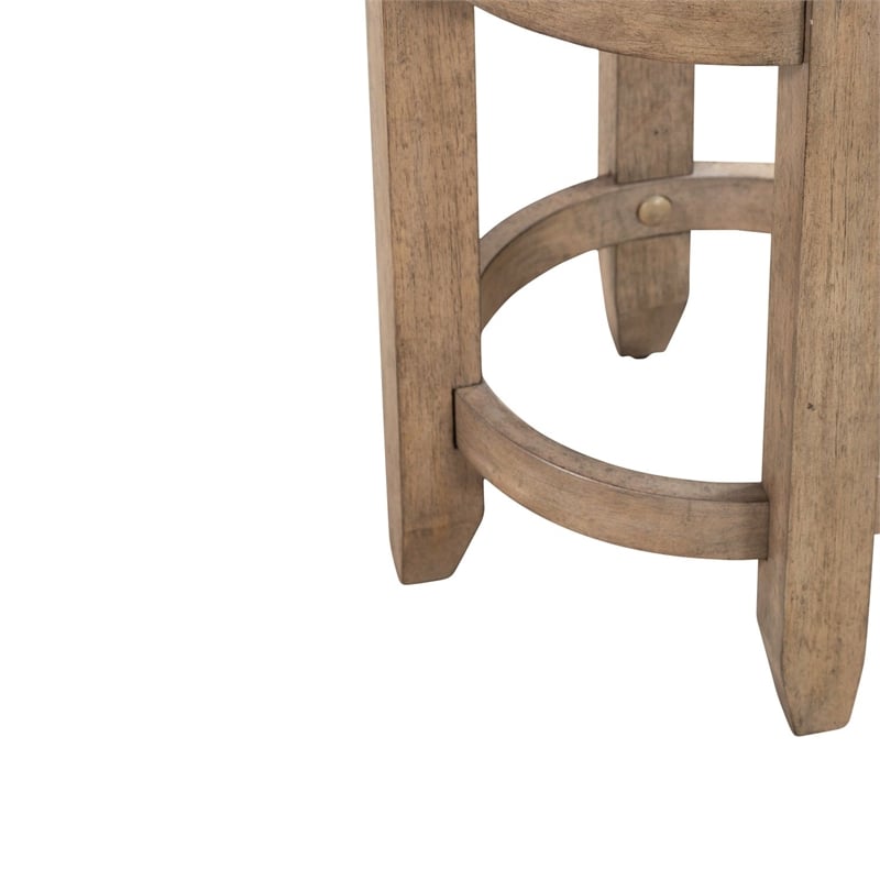 Liberty Furniture Millstone Upholstered Console Swivel Stool Nutmeg Brown Oak Wood