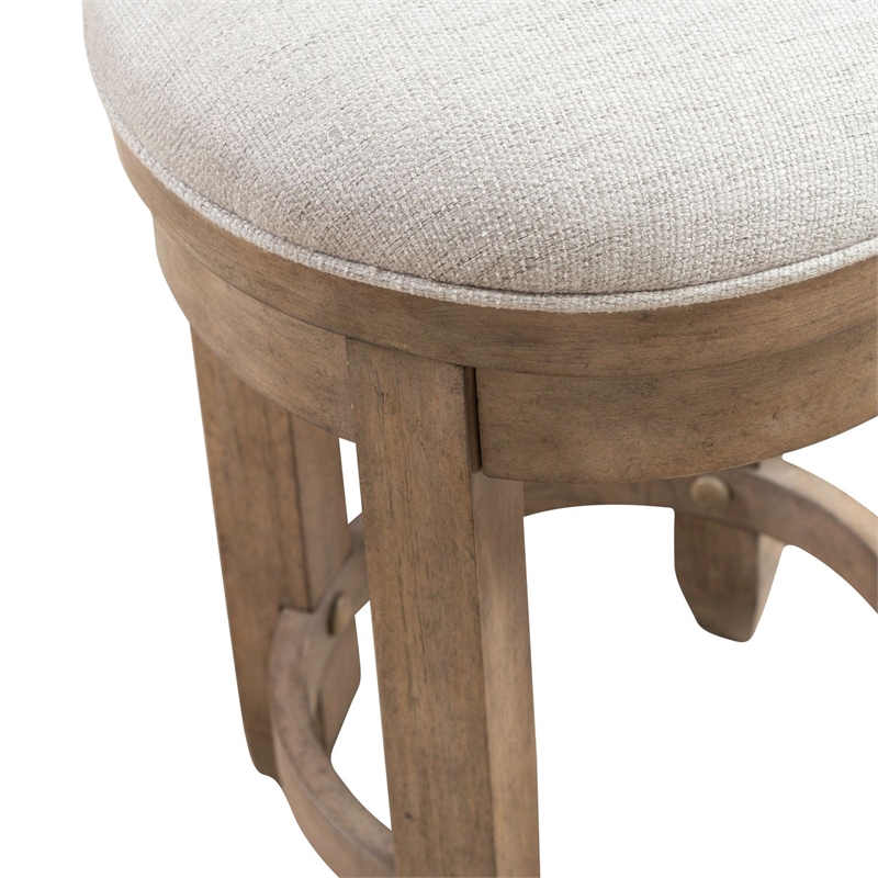 Liberty Furniture Millstone Upholstered Console Swivel Stool Nutmeg Brown Oak Wood