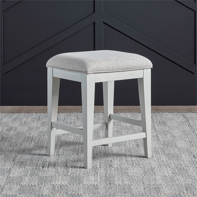 Liberty Furniture Berkly Square Upholstered Console Stool - Linen & Khaki Beige Wood