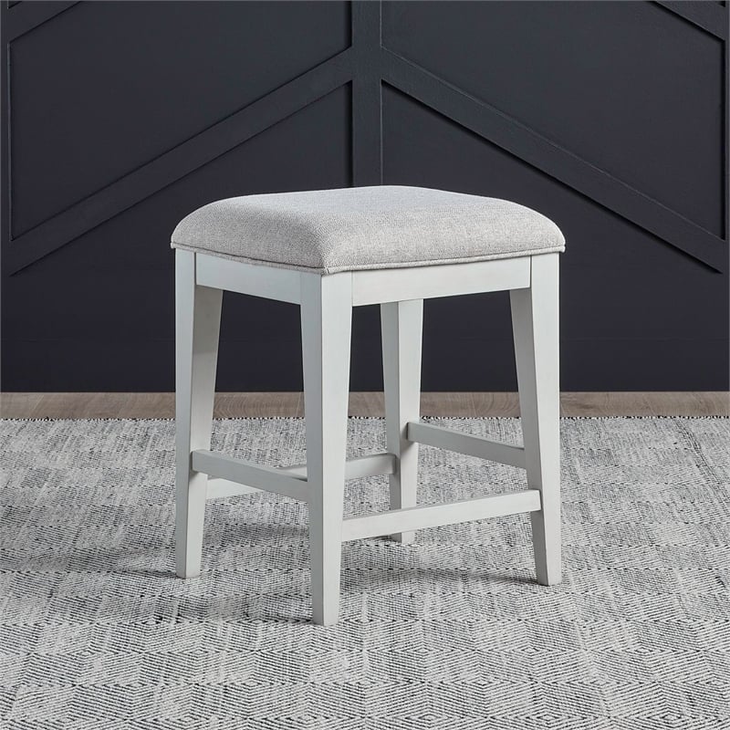 Liberty Furniture Berkly Square Upholstered Console Stool - Linen & Khaki Beige Wood