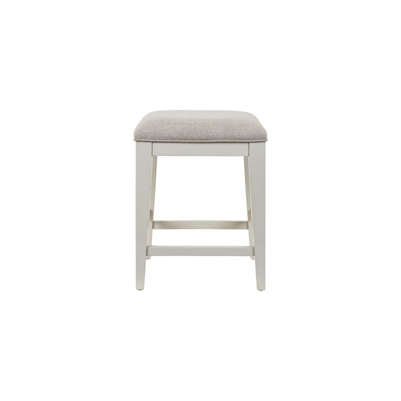 Liberty Furniture Berkly Square Upholstered Console Stool - Linen & Khaki Beige Wood