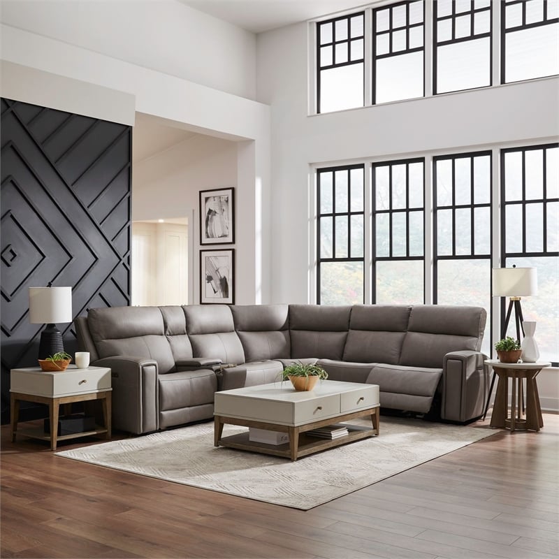 Liberty Furniture Camden Power Recline 6 Piece Sectional Sofa - Gray