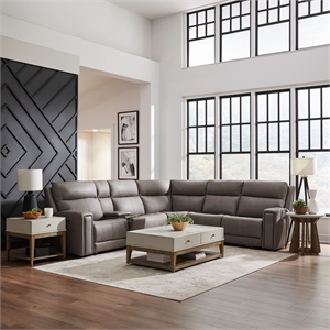 Liberty Furniture Camden Power Recline 6 Piece Sectional Sofa - Gray
