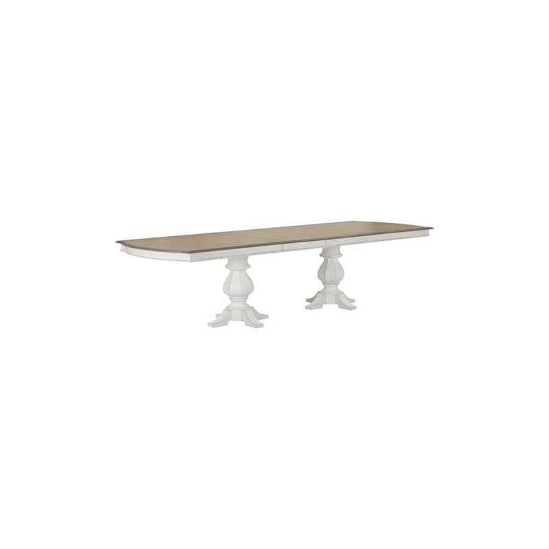 Liberty Furniture Magnolia Manor Opt 5 Piece Double Pedestal Table Set - White