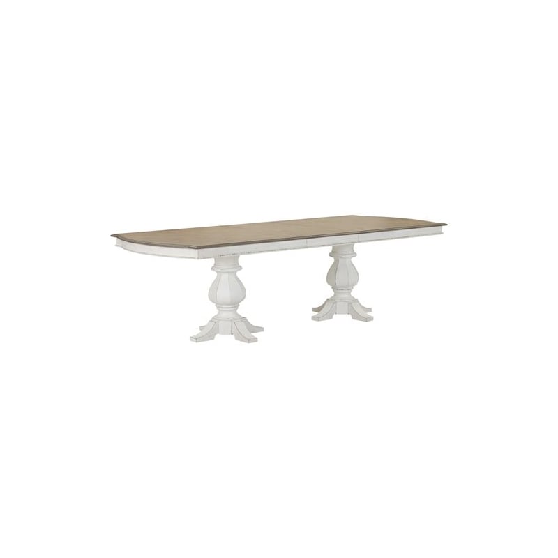 Liberty Furniture Magnolia Manor Opt 5 Piece Double Pedestal Table Set - White