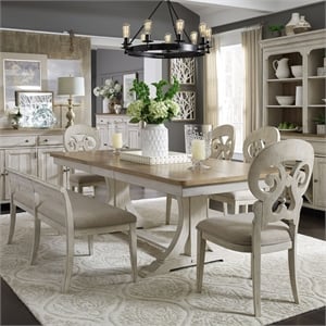 Liberty Furniture Farmhouse Reimagined 6 Piece Trestle Table Set - White