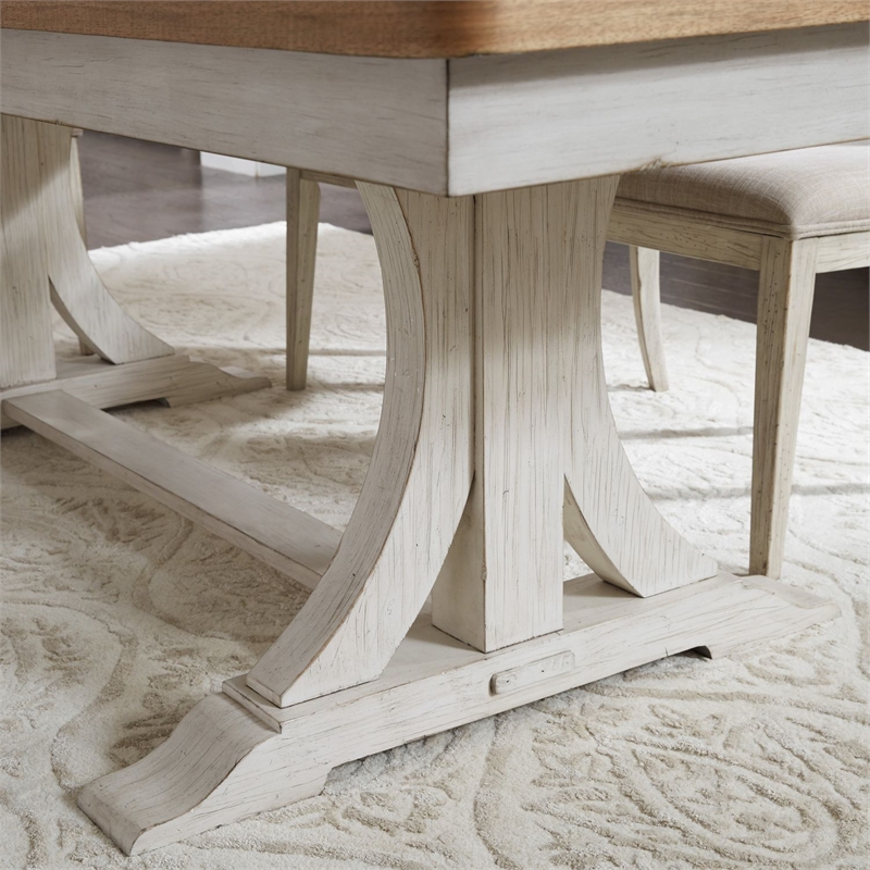 Liberty Furniture Farmhouse Reimagined 7 Piece Trestle Table Set - White