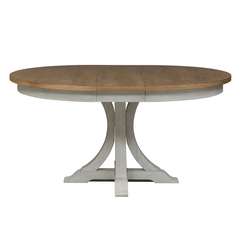 Liberty Furniture Farmhouse Reimagined Opt 5 Piece Pedestal Table Set - White